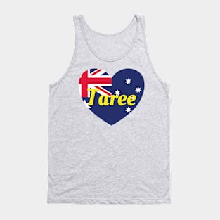 Taree NSW Australia Australian Flag Heart Tank Top